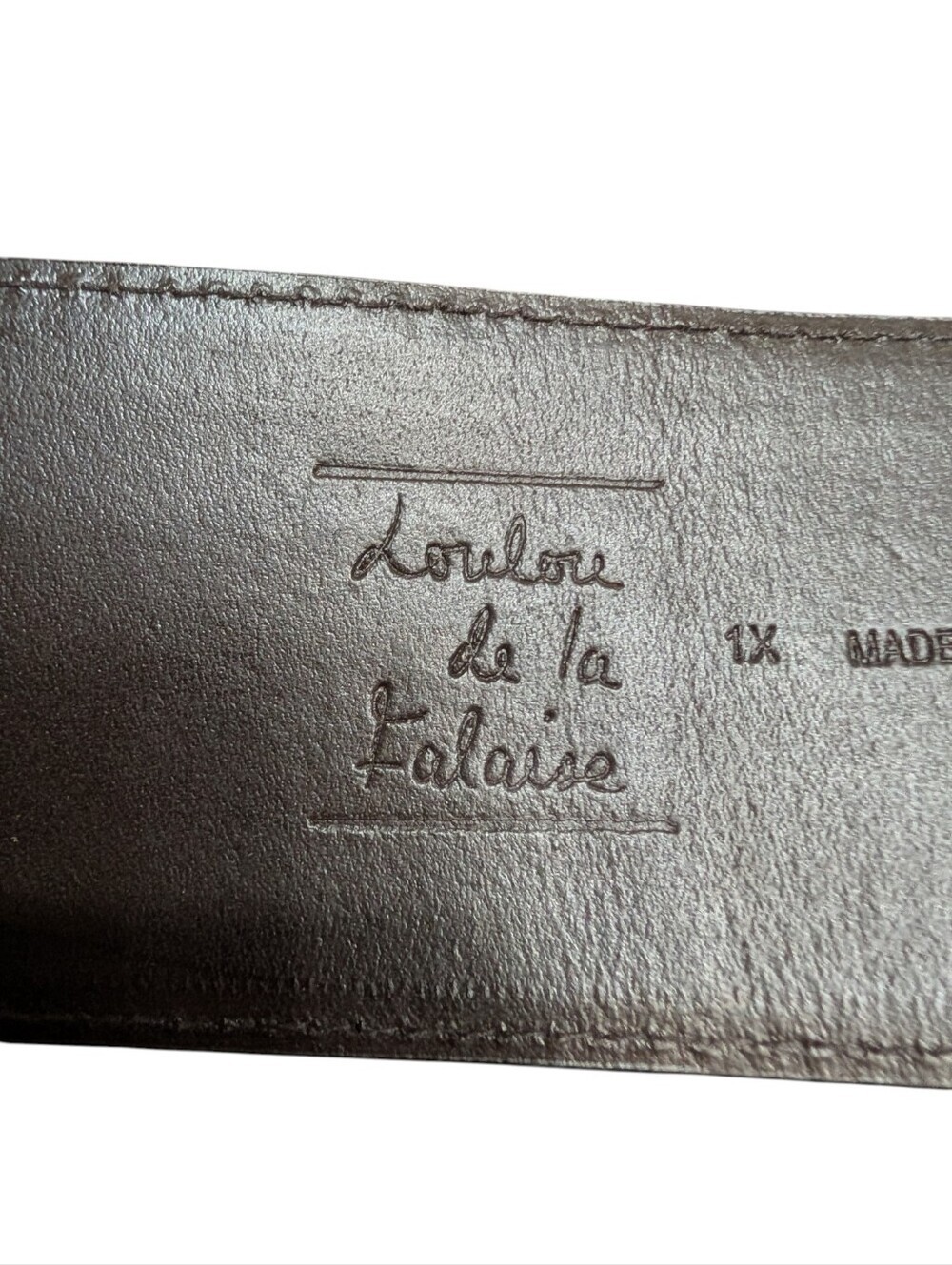 Loulou de la Falaise 1X Wide Leather Waist Belt Brown Stripe O Ring NWT - Picture 7 of 11
